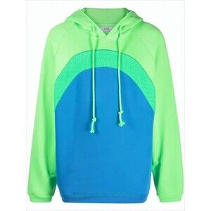 Erl Color-Block Hoodie With Drawstring And Ribbed Finish - NWT